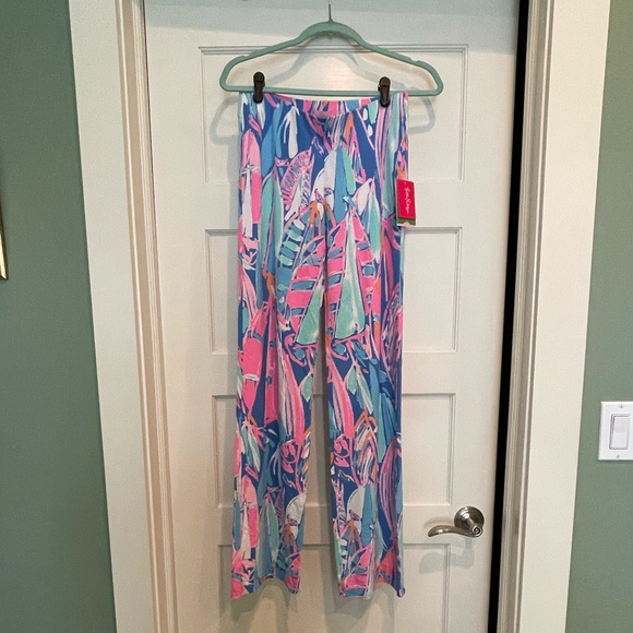 Lilly Pulitzer Georgia May Palazzo Pants Bay Blue Out To Sea XS - Picture 2 of 3